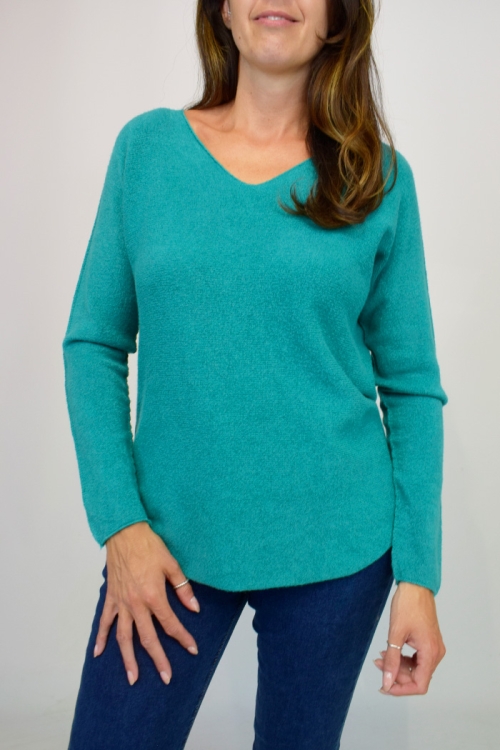 Soft Knitted V-Neck Italian Jumper 