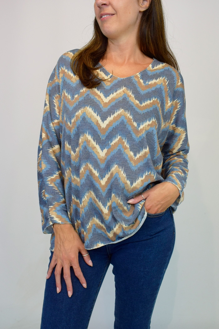 Aztec Stripe Italian Knit Top