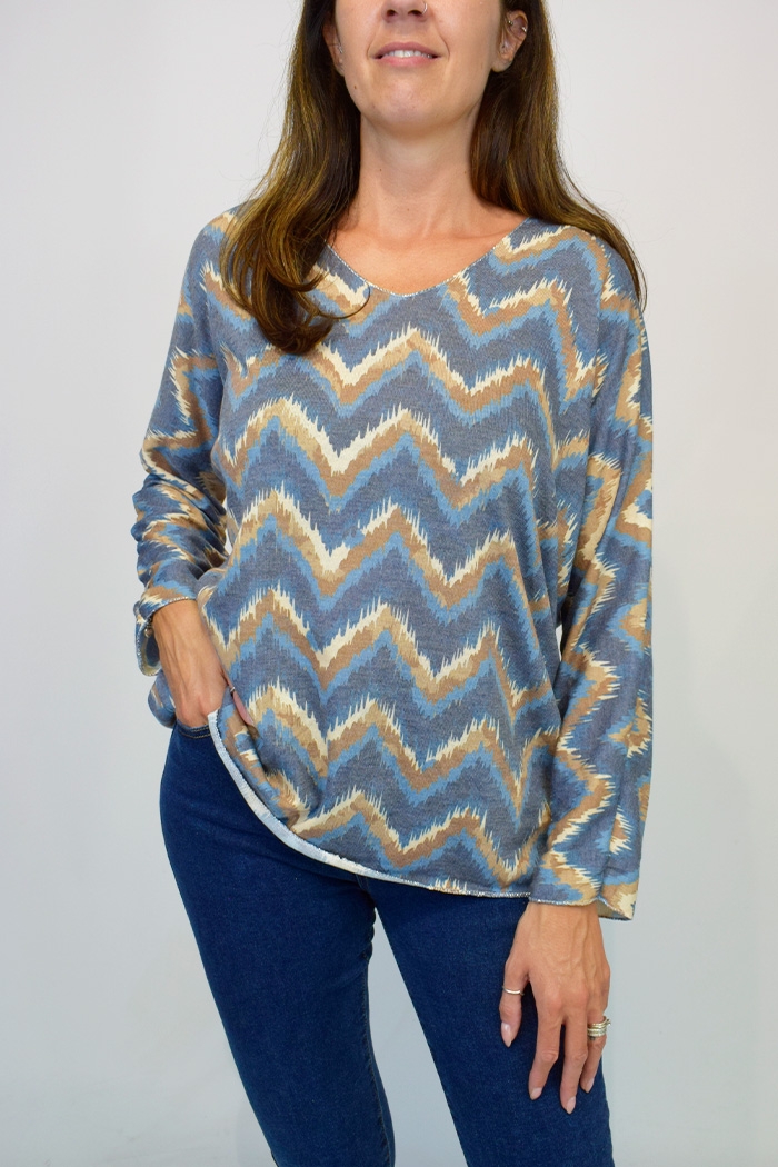 Aztec Stripe Italian Knit Top