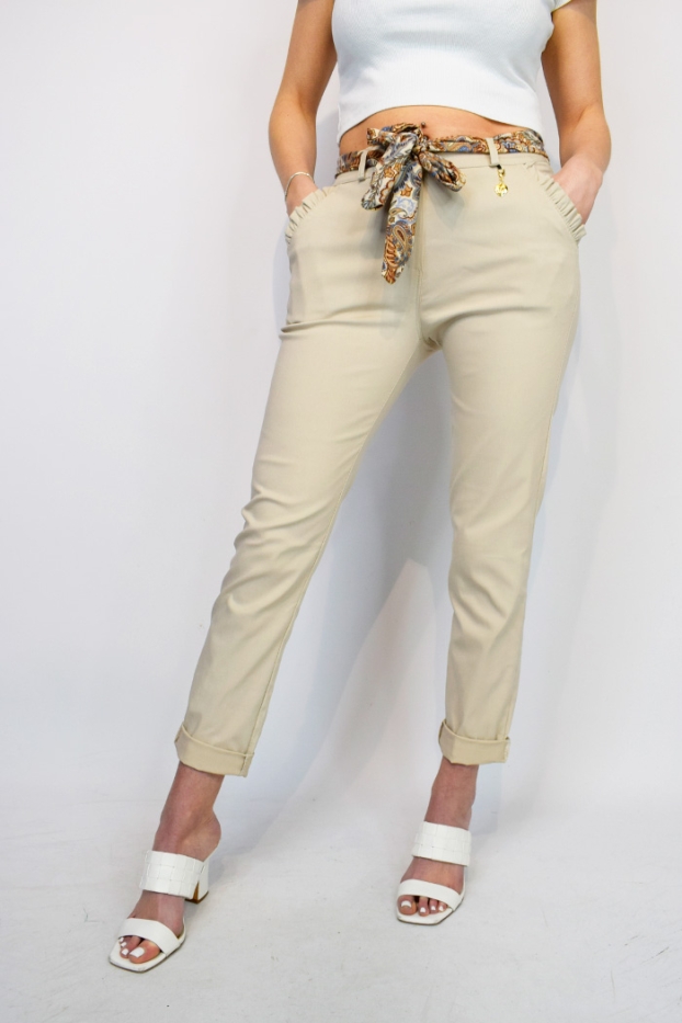Floral Belt Italian Trouser