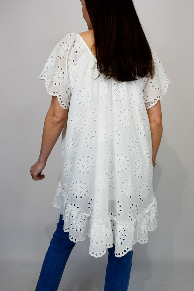 Broderie Anglaise Cotton Smock Top