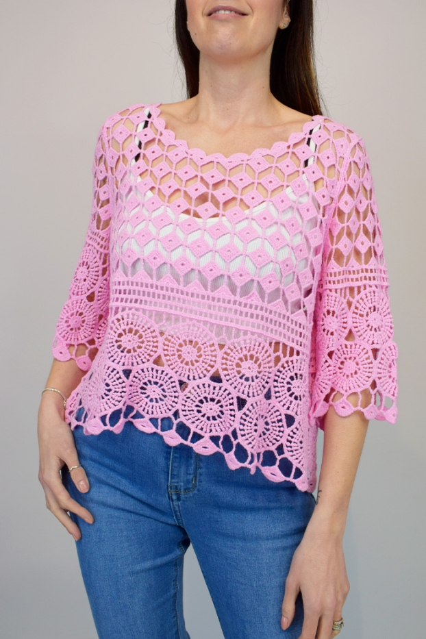 Coloured Crochet Italian Top
