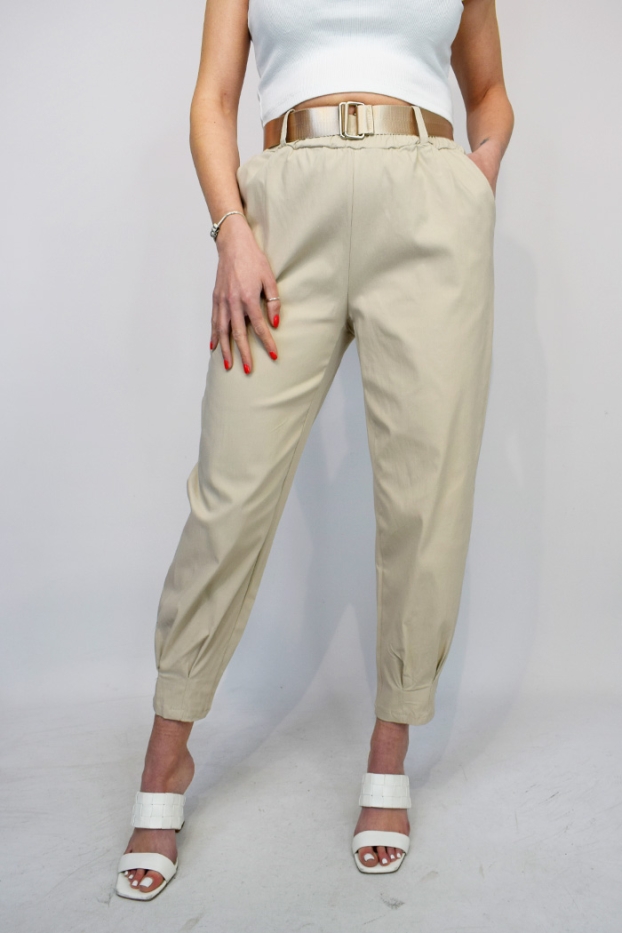 Belted Italian Paperbag Trousers