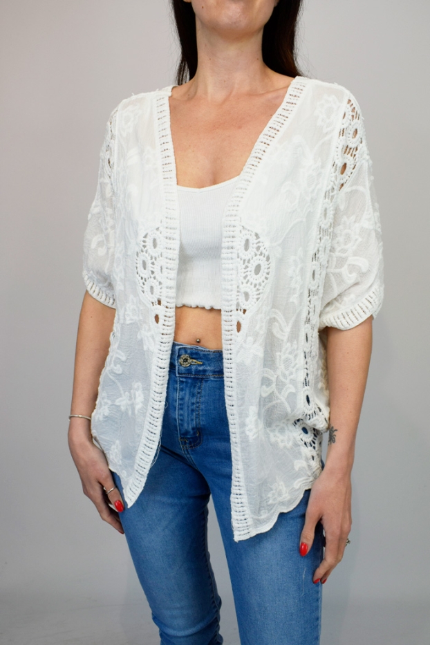 Embroidered Crochet Front & Back Italian Jacket
