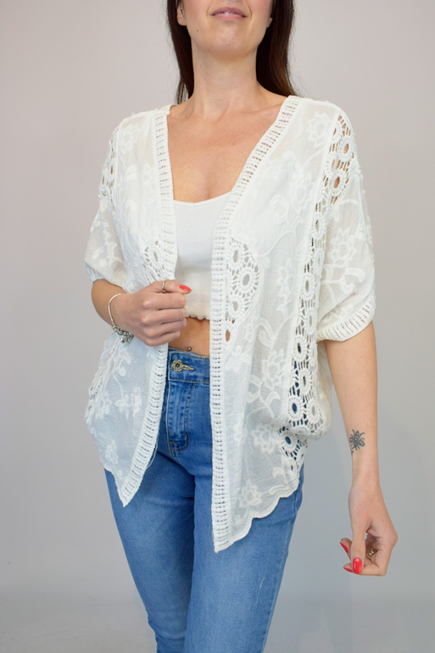 Embroidered Crochet Front & Back Italian Jacket