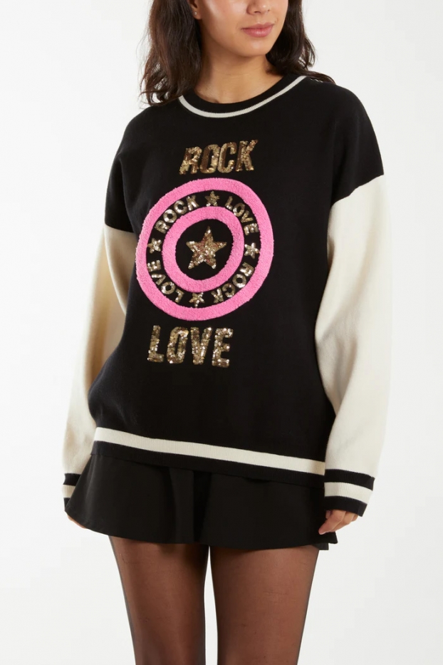 Rock & Love Contrast Sweatshirt 