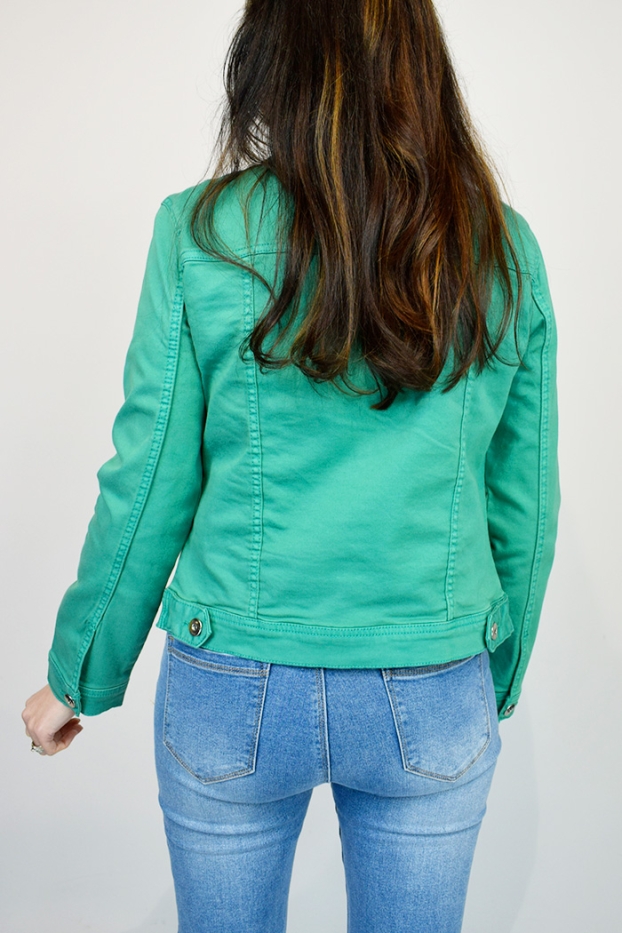 Emerald Green Denim Jacket
