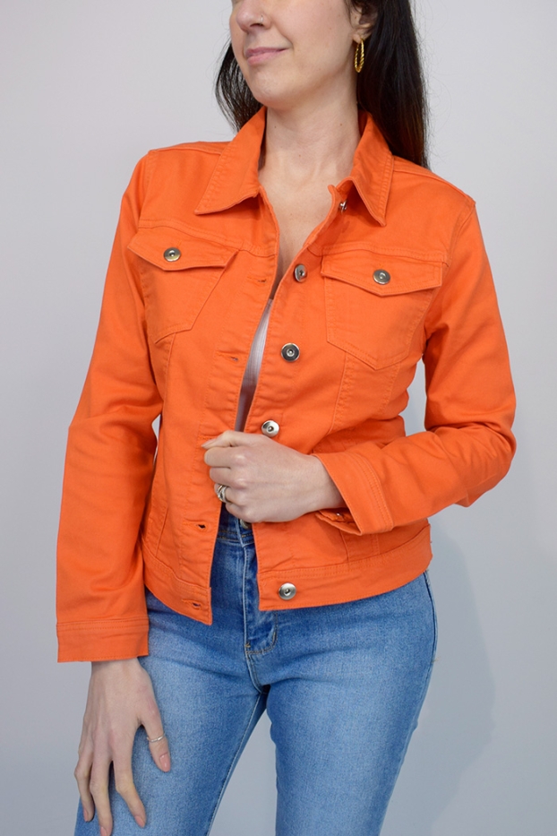 Deep Orange Denim Jacket