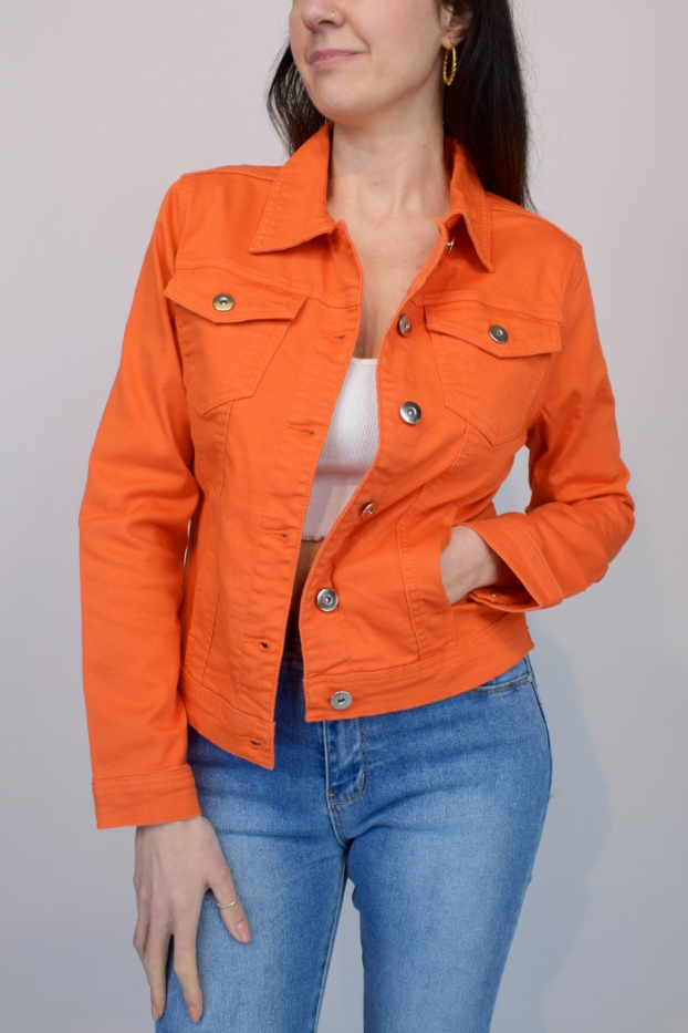 Deep Orange Denim Jacket