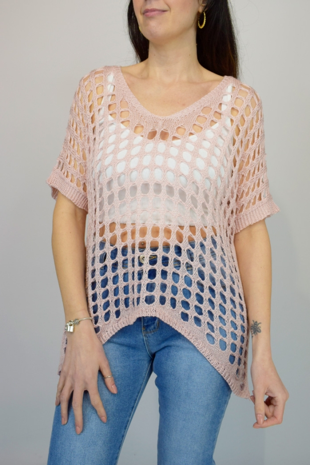 Loose Knitted Crochet Top