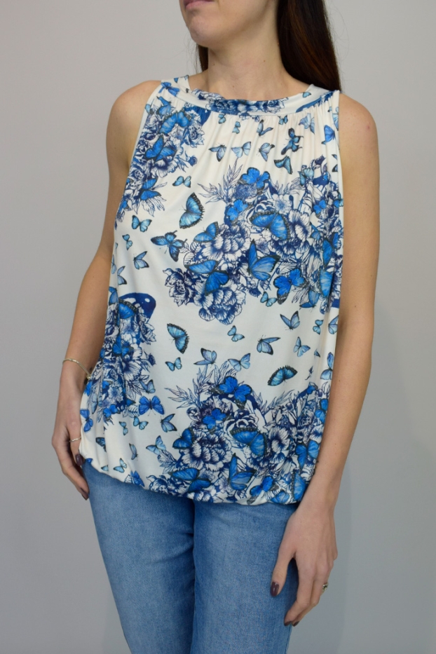 Floral Butterfly Tie Back Top