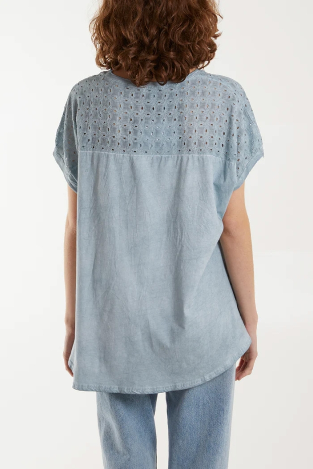 Broiderie Anglaise Washed Cotton Top