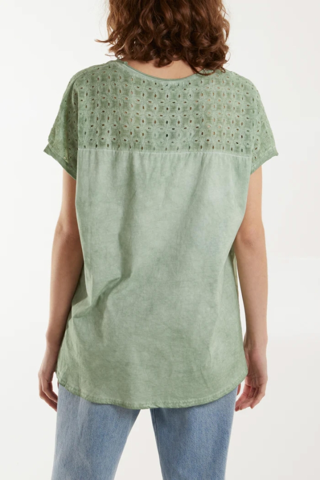 Broiderie Anglaise Washed Cotton Top