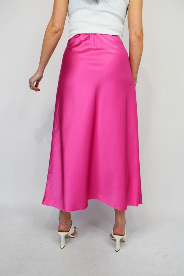 Elasticated Italian Satin Skirt