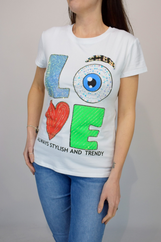 Love Embellished T-Shirt