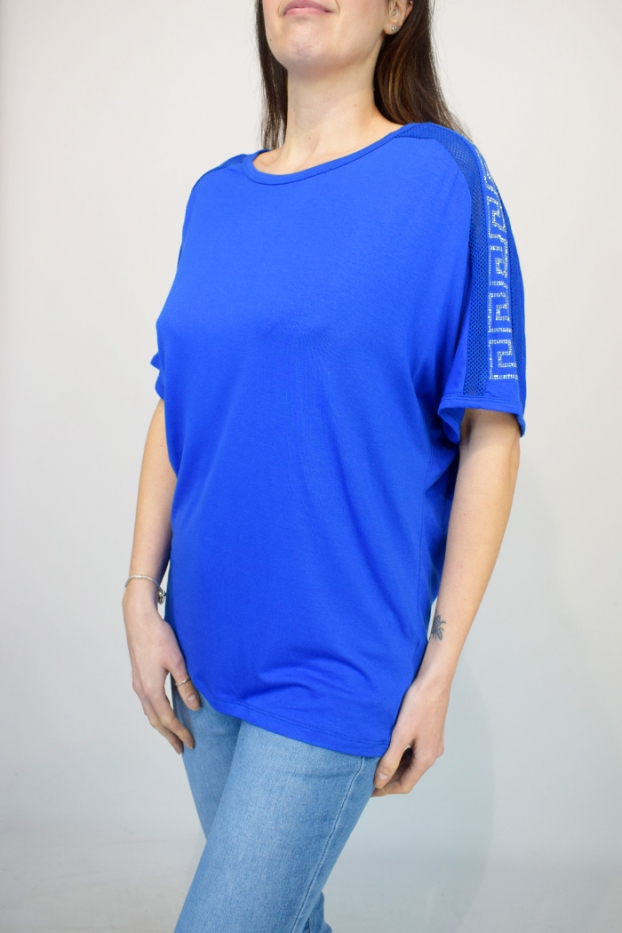 Stud Sleeve Relaxed Fit T-Shirt
